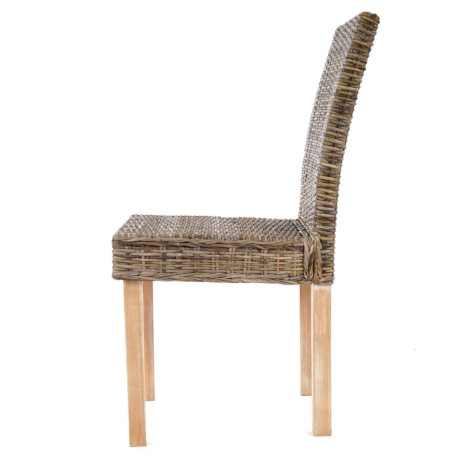 2er-Set Esszimmerstuhl Korbstuhl Stuhl Küchenstuhl Littau, Kubu-Rattan
