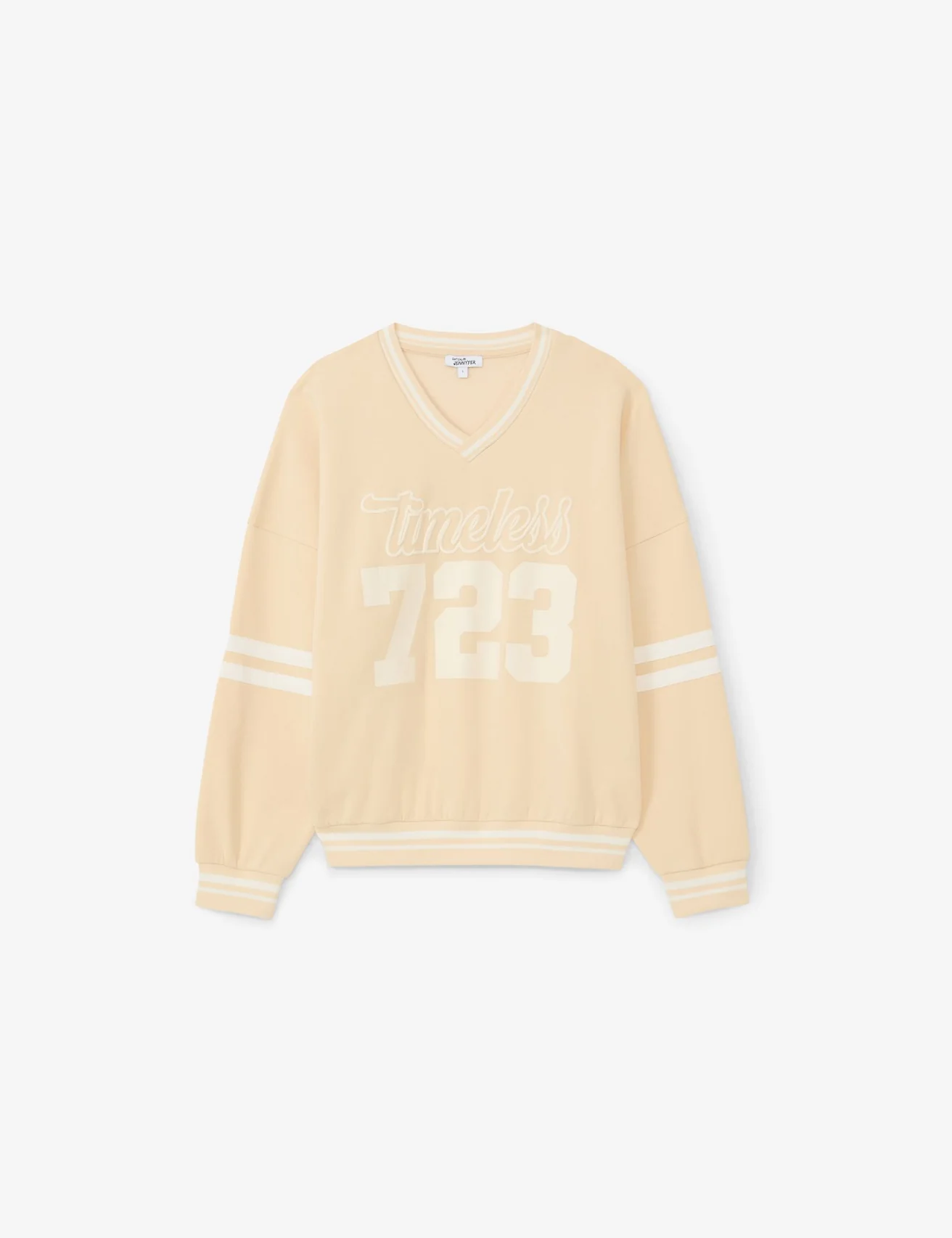 Sweat oversize à message beige clair
