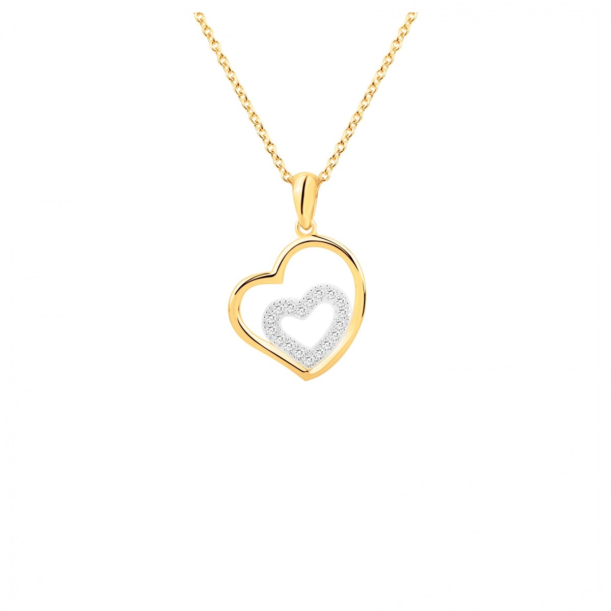 Collier en Plaqué Or avec oxyde de zirconium blanc