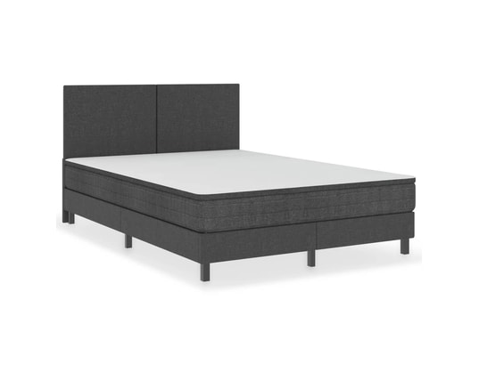 VIDAXL - Sommier 180 x 200 Sommier tapissier gris foncé tissu 180x200 cm