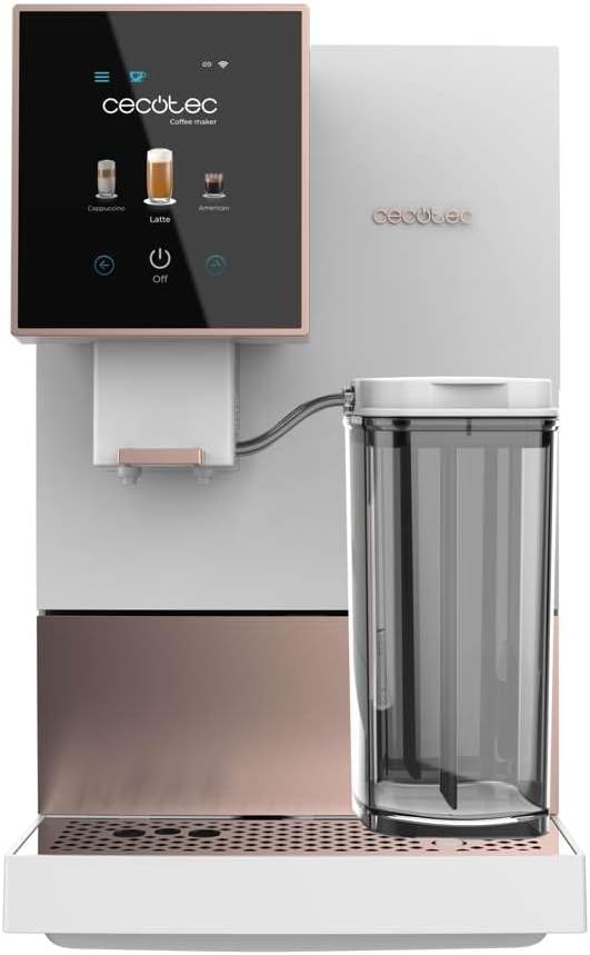 Cecotec Machine a Café Espresso Superautomatique Cremmaet Compactccino Connected Black Rose. 19 Bars, cran TFT, Wifi, Moulin Integré, Réservoir d'eau 1,1 L et de lait 400 ml, Nettoyage Automatique