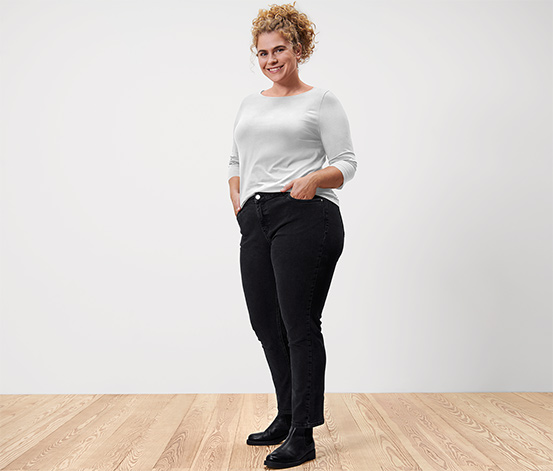 Shirt mit 3/4-Arm, weiß