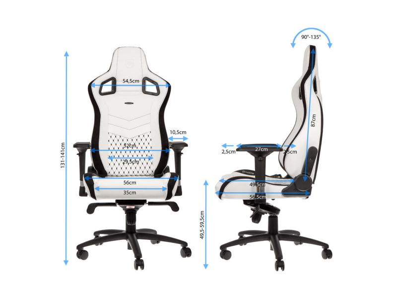 noblechairs Gaming-Stuhl EPIC Weiss Besonders bequemer Computersessel, Mercedes-AMG Petronas Motorsport Edition