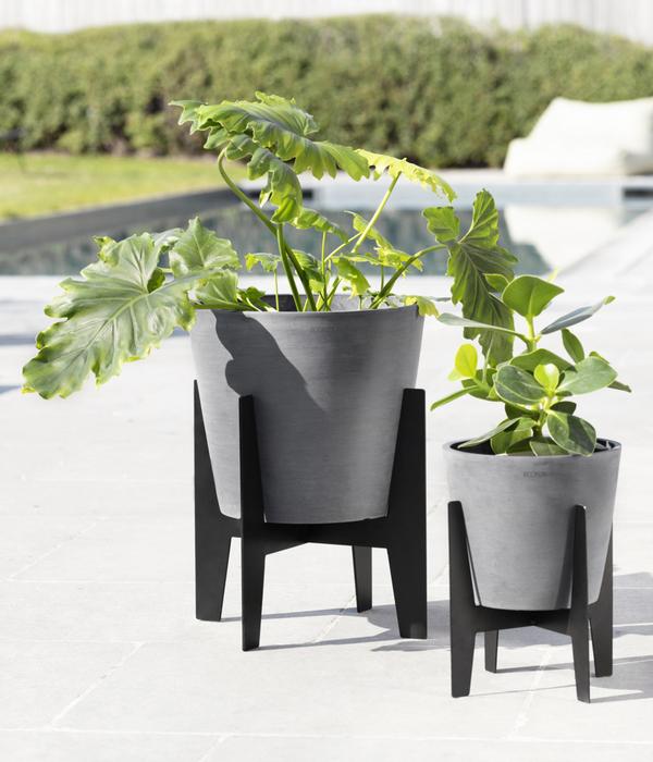 Ecopots Edelstahl-Standfuß, schwarz