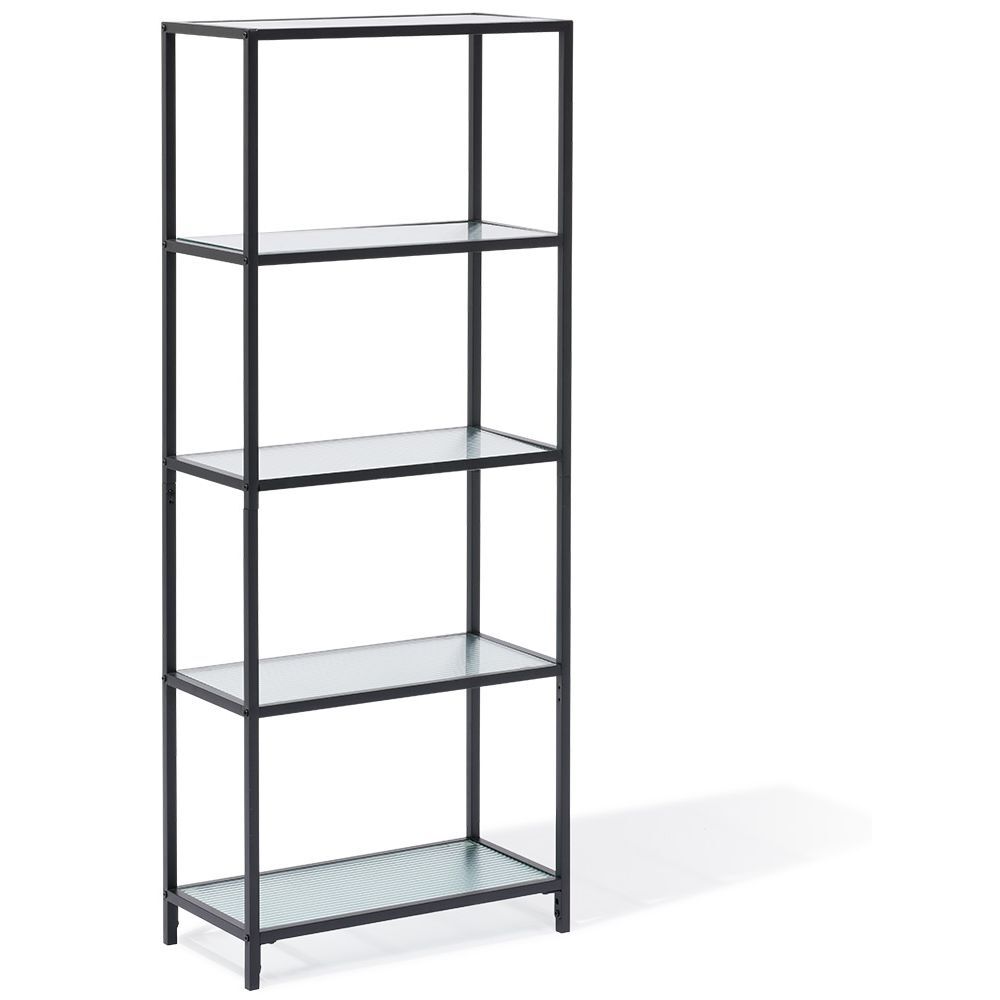 Étagère Arty métal noir et verre trempé - L60xP30xH150 cm