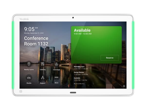 Yealink RoomPanel Plus - Room manager - med kamera - kablet, trådløs - 802.11a/b/g/n/ac, Bluetooth 5.2, NFC - 10/100 Ethernet