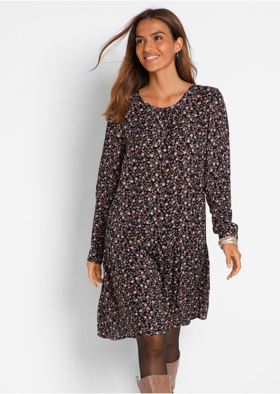 Robe tissée, manches longues