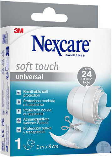 Nexcare Soft Touch Pansement Bande 8cm x 1m 1 Boîte