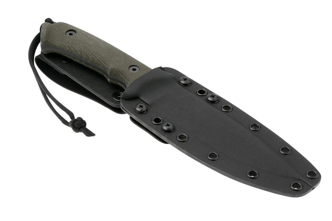 Spartan Blades Harsey Difensa SB19BKGRKYBK Black, Green Micarta, survivalmes, kydex schede