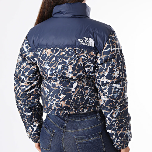 Doudoune Crop Femme Nuptse Short A5GGE Bleu Marine