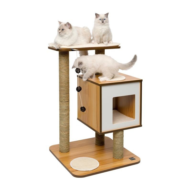 Arranhador para gatos Vesper com base em nogueira, cor nogueira
