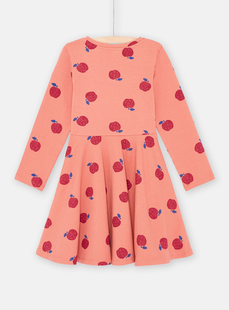 Robe terracotta à imprimé pomme fille