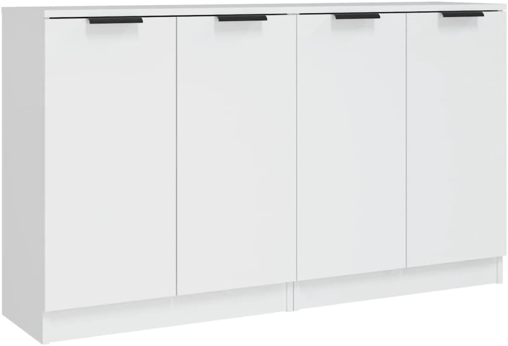 vidaXL 2X Sideboard mit Türen Kommode Anrichte Schrank Beistellschrank Mehrzweckschrank Standschrank Weiß 60x30x70cm Holzwerkstoff
