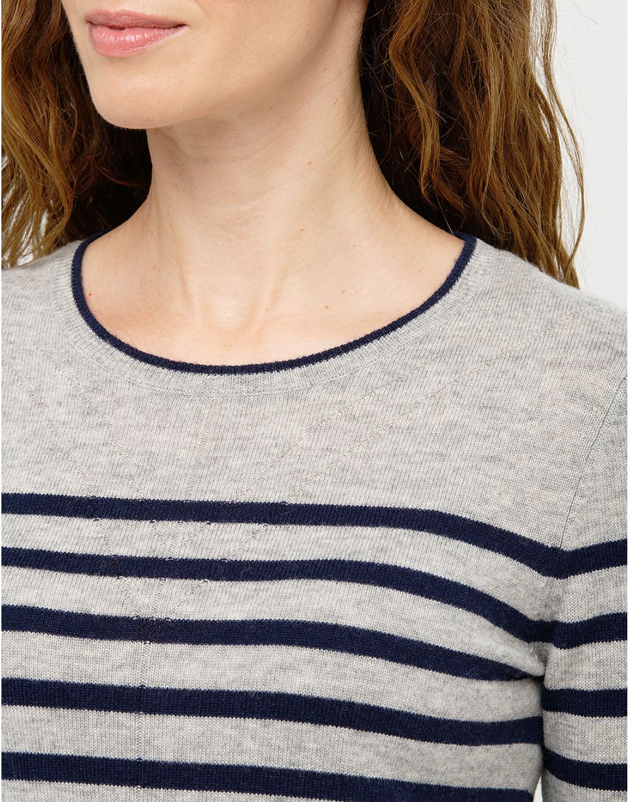 Pull rayé laine cachemire