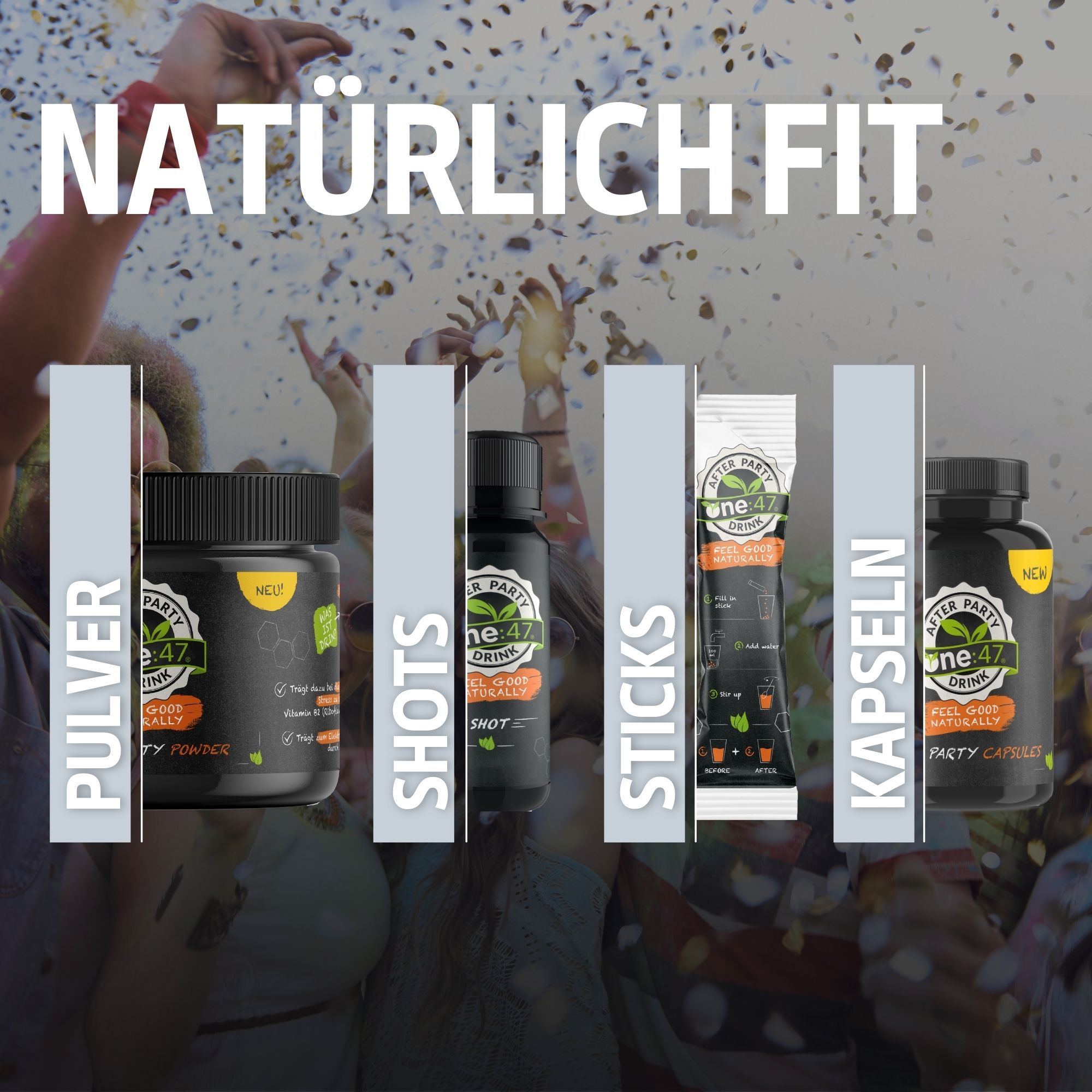 one:47® After Party Sticks mit Elektrolyten und Vitaminen
