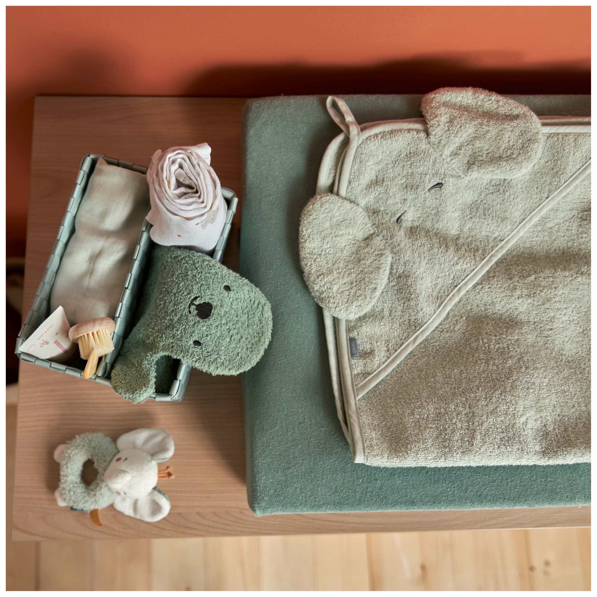Prénatal hydrofiel washand Okki 4-pack  groen