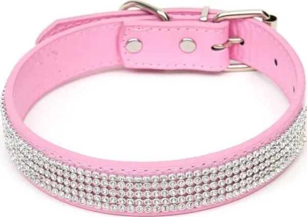 Paw Love - Halsbånd m. similisten hund (Medium) - Pink