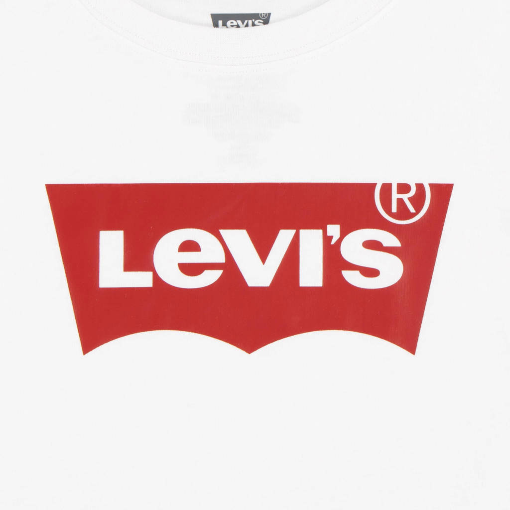 Levi's T-shirt LIGHT BRIGHT MEET & GREET met logo wit/rood
