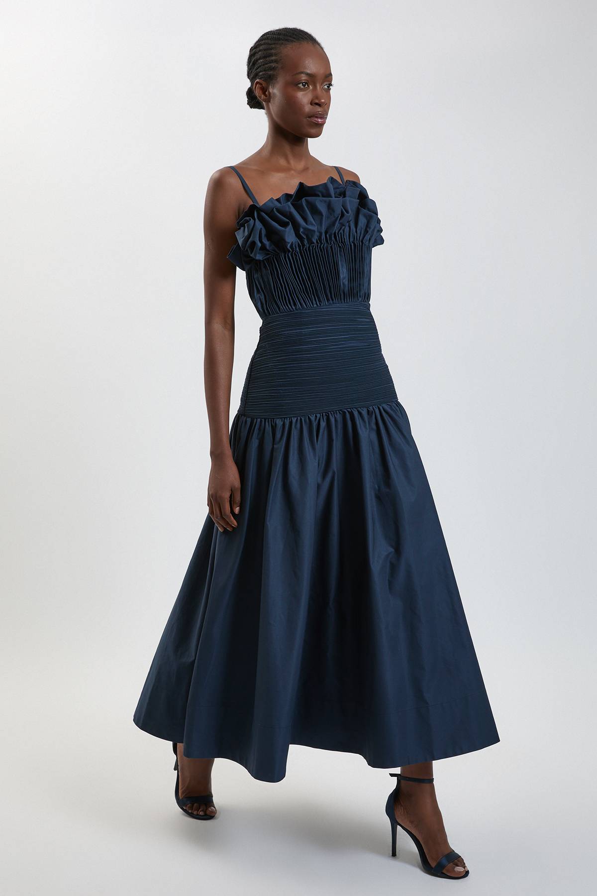 KarenMillen Robe Midi En Taffetas Avec Détail De Volants