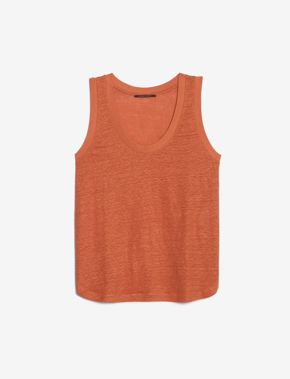 T-shirt sans manches - terracotta
