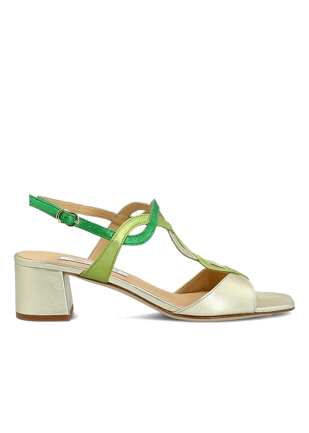 SANDALE VENISE CUIR MULTI METALLISE