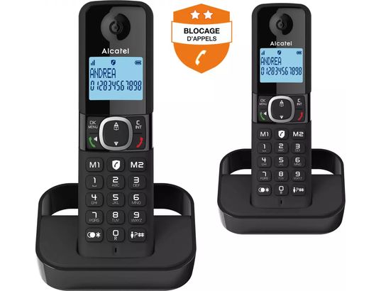 ALCATEL - Téléphone sans fil F860 Duo Noir