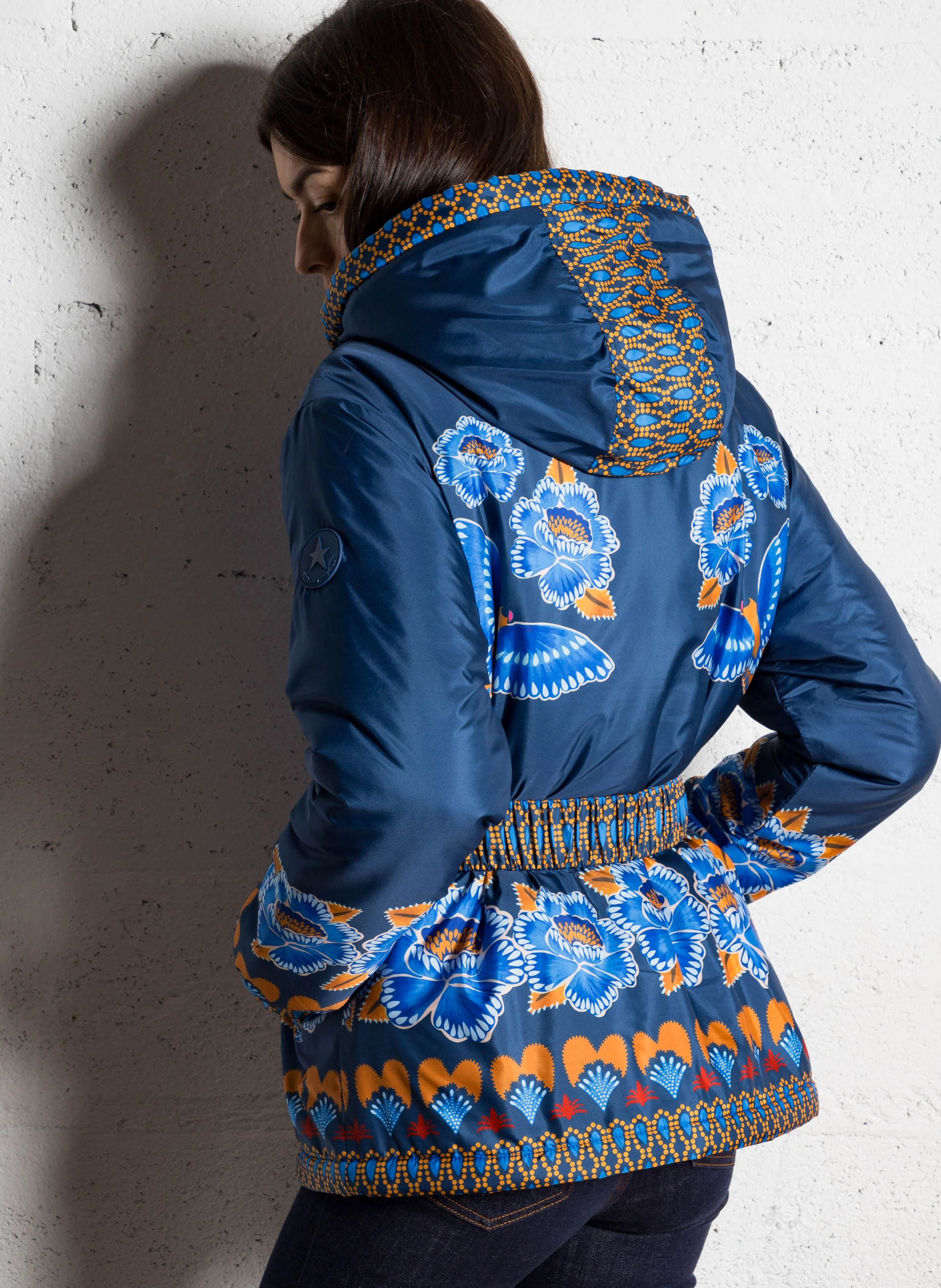 DALEA - Manteau droit à capuche | Bleu