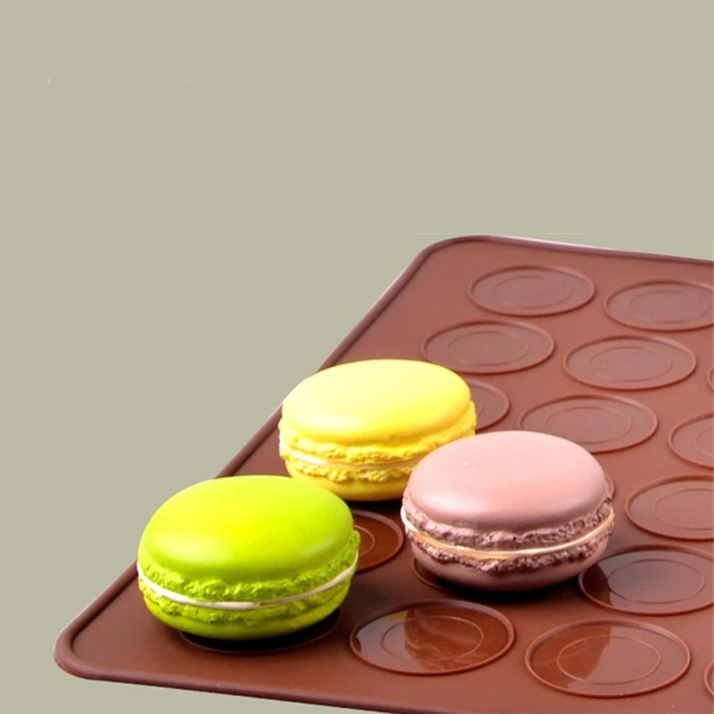 (39x29cm) Silikon Anti-Haft Macaron Backmatte Wiederverwendbare Backofen Matte - Braun