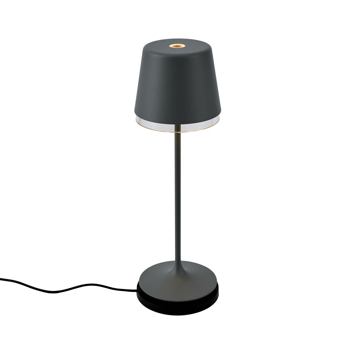 Tafellamp donkergrijs incl. LED IP65 oplaadbaar met laadstation - Bass