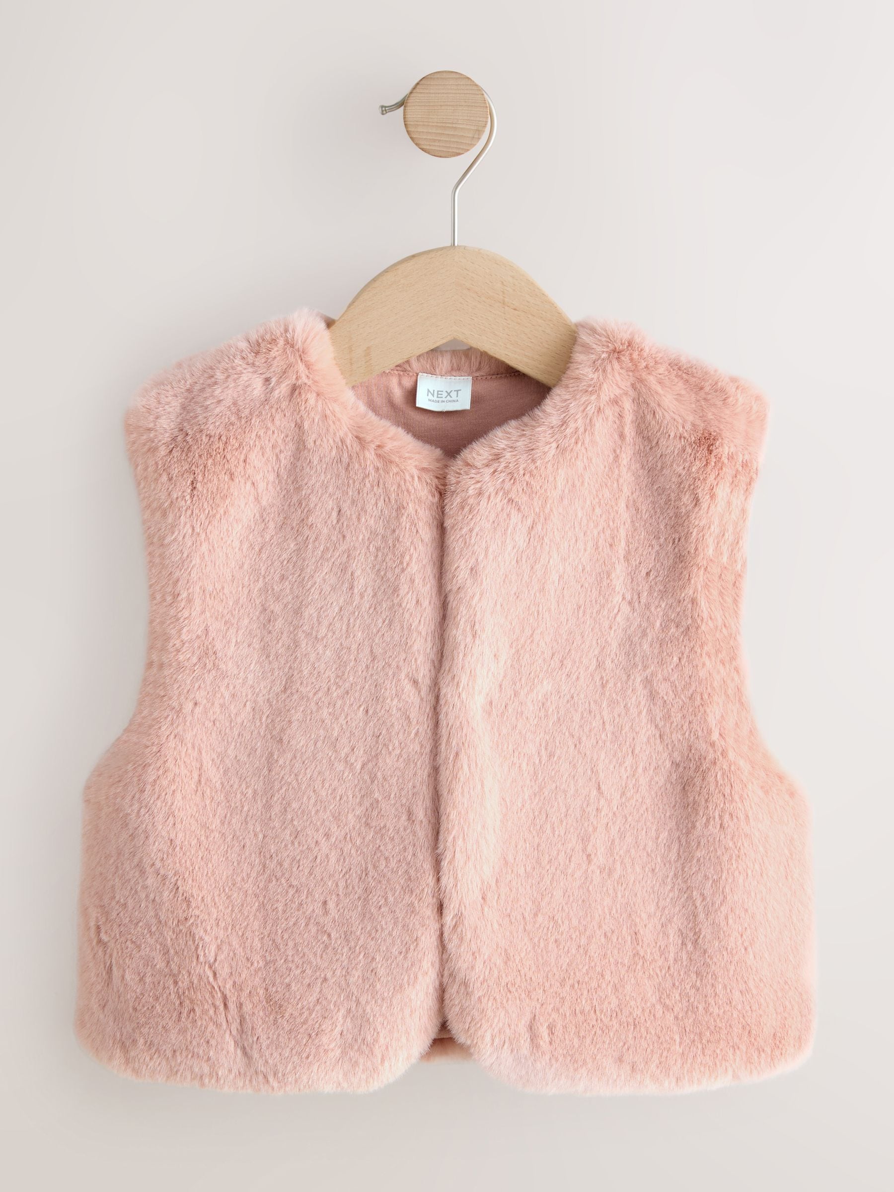 Roze - Bodywarmer van imitatiebont (3mnd -7jr)