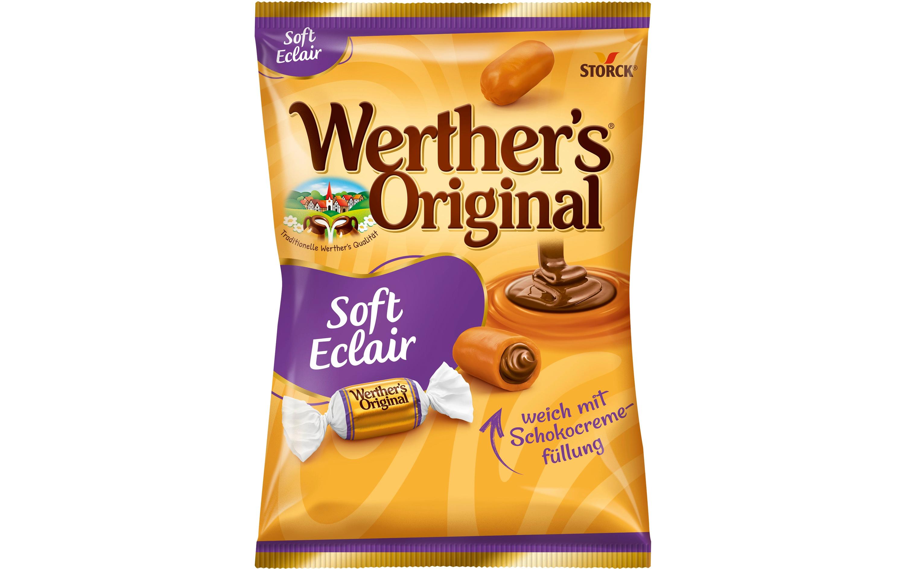 Werther's Original Soft Eclair 180 gZartweiche Karamellspezialität mit cremiger Schokoladenfüllung