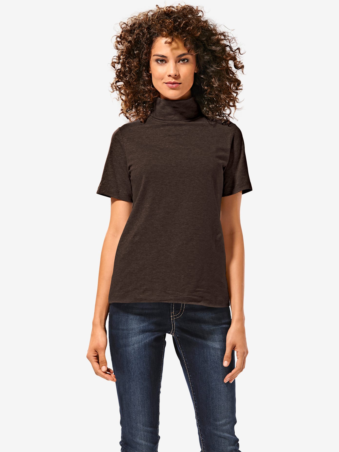 T-shirt col roulé basique facile à associer avec joli col roulé