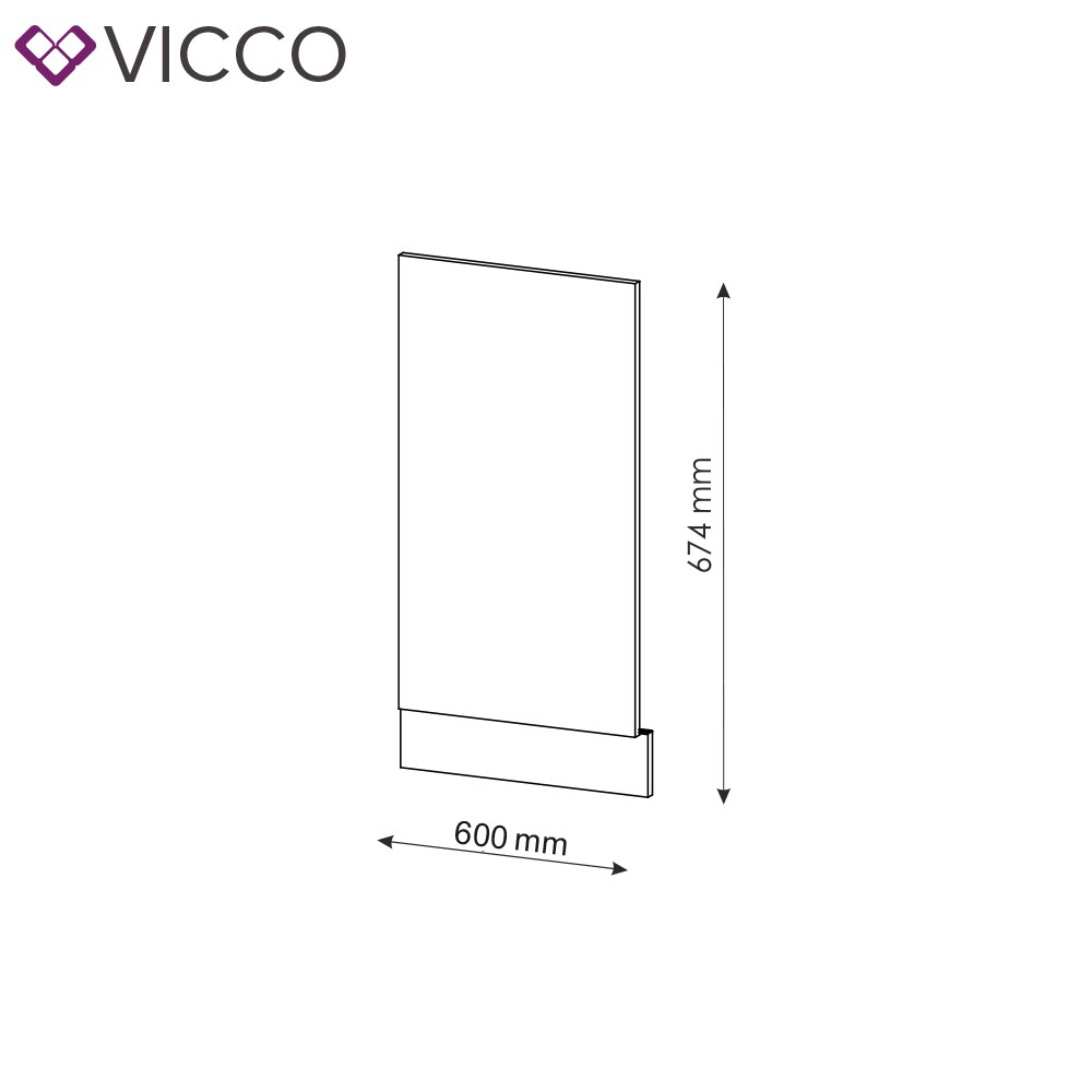 VICCO Geschirrspülerblende 60 cm Weiß Küchenzeile Unterschrank Fame