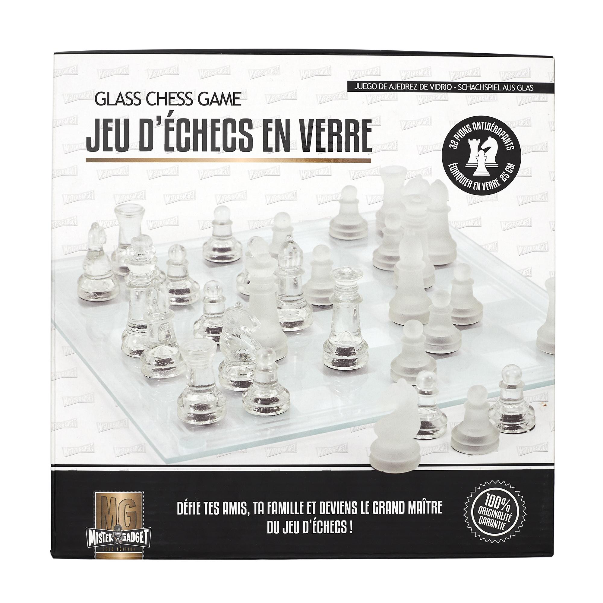 JEU ECHECS VERRE 25X25CM