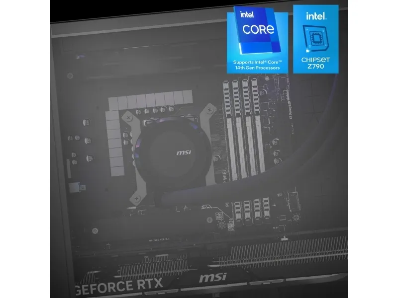 MSI MPG Infinite X2 14NUG7-460AT - Tower gaming - Core i9 i9-14900KF / op til 5.6 GHz - RAM 64 GB - SSD 1 TB - NVMe - GeForce RTX 4080 - Bluetooth 5.3, IEEE 802.11ax (Wi-Fi 6E), 2.5 Gigabit Ethernet, Gigabit Ethernet - Win 11 Home - skærm: ingen - so