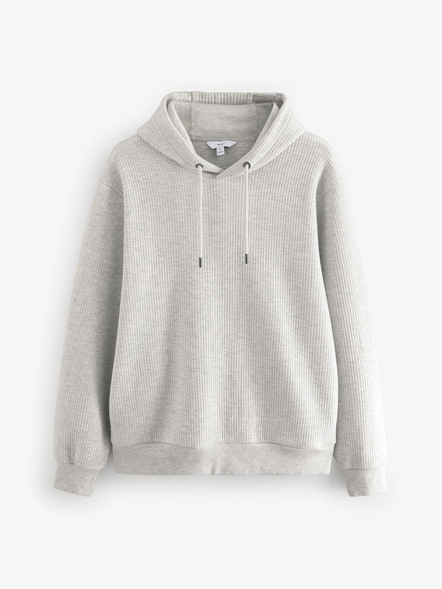 Grijs gemêleerd - Lineaire textuur hoodie