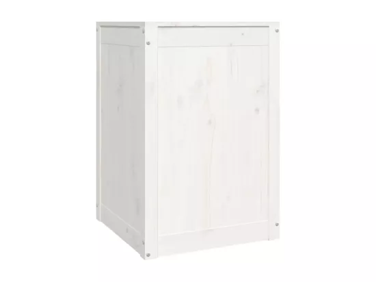 Boîte à linge Blanc 44x44x66 cm Bois massif de pin