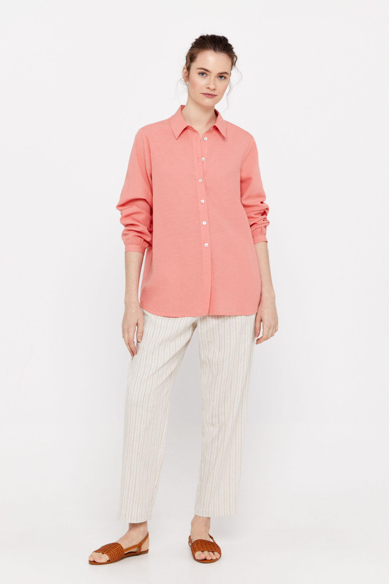 Camisa de linho - Coral