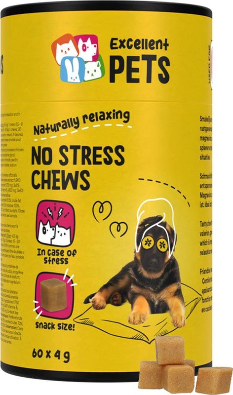 Excellent Pets - No Stress Soft Chews - Kauwsnoepjes - Natuurlijk - Rustgevende Ingrediënten