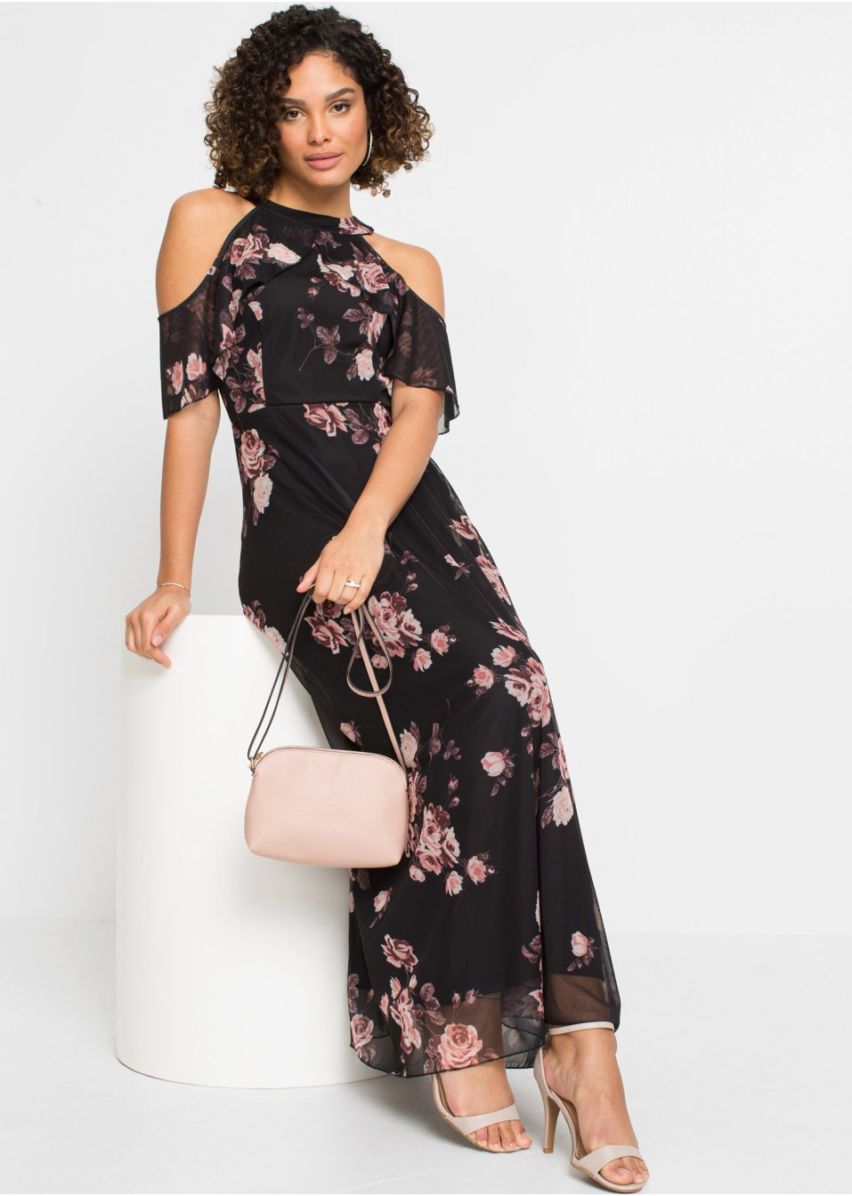 Robe longue en mesh imprimée