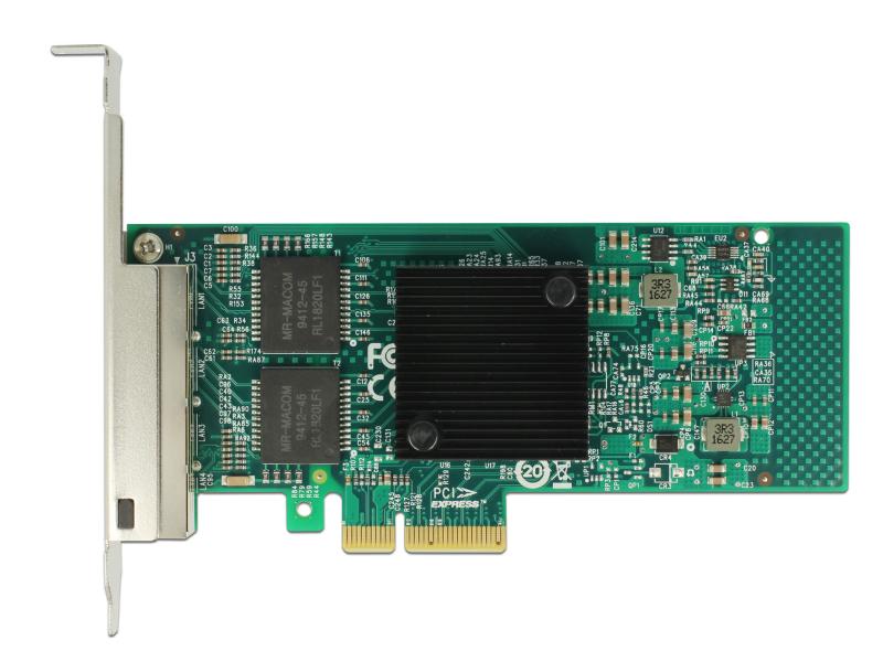 Delock Netzwerkkarte 4x1Gbps, PCI-Express x4, Intel i350 Ch Delock PCI Express Karte zu 4 x Gigabit LAN