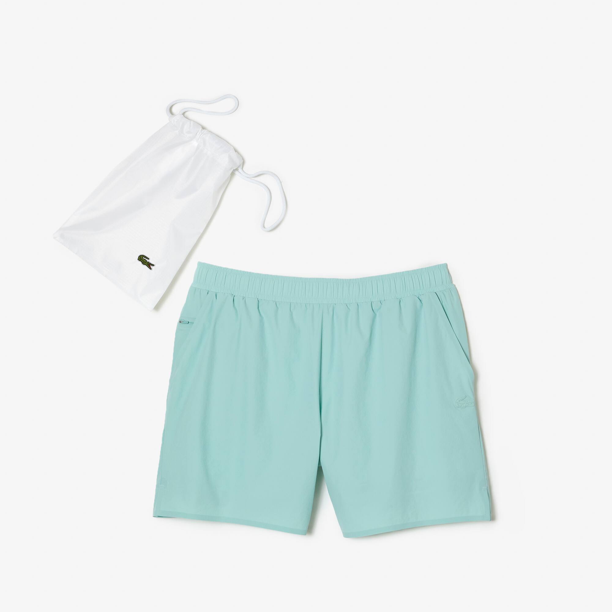 Short de bain léger court uni avec boxer intégré Maillots de bain - Vert - Lacoste - Homme