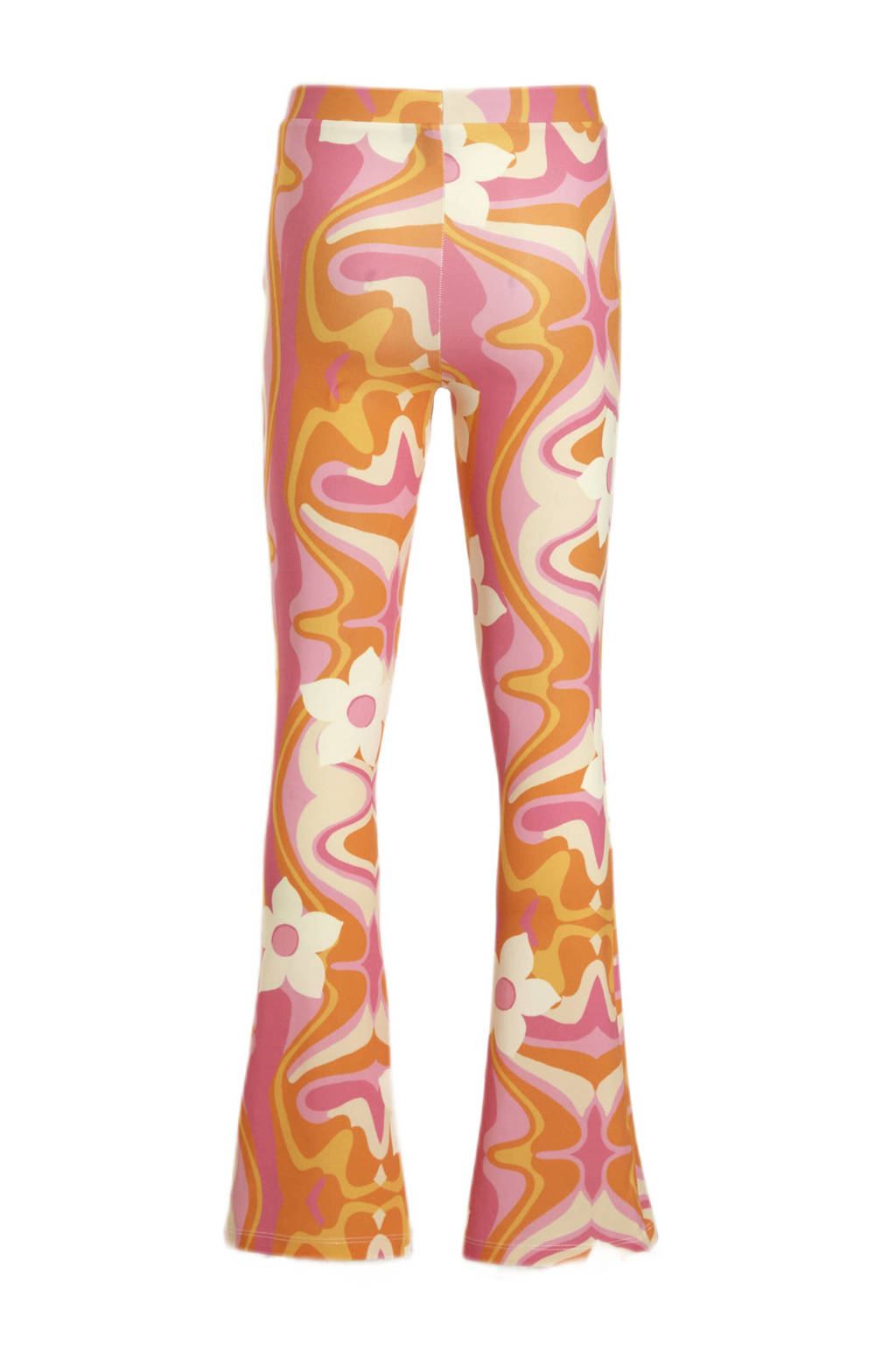 Cars flared broek MULTIA FLAIR met all over print roze/oranje/wit