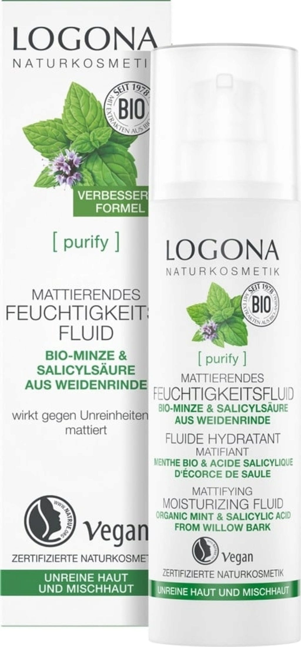 LOGONA  purify Mattierendes Feuchtigkeitsfluid, 30 ml