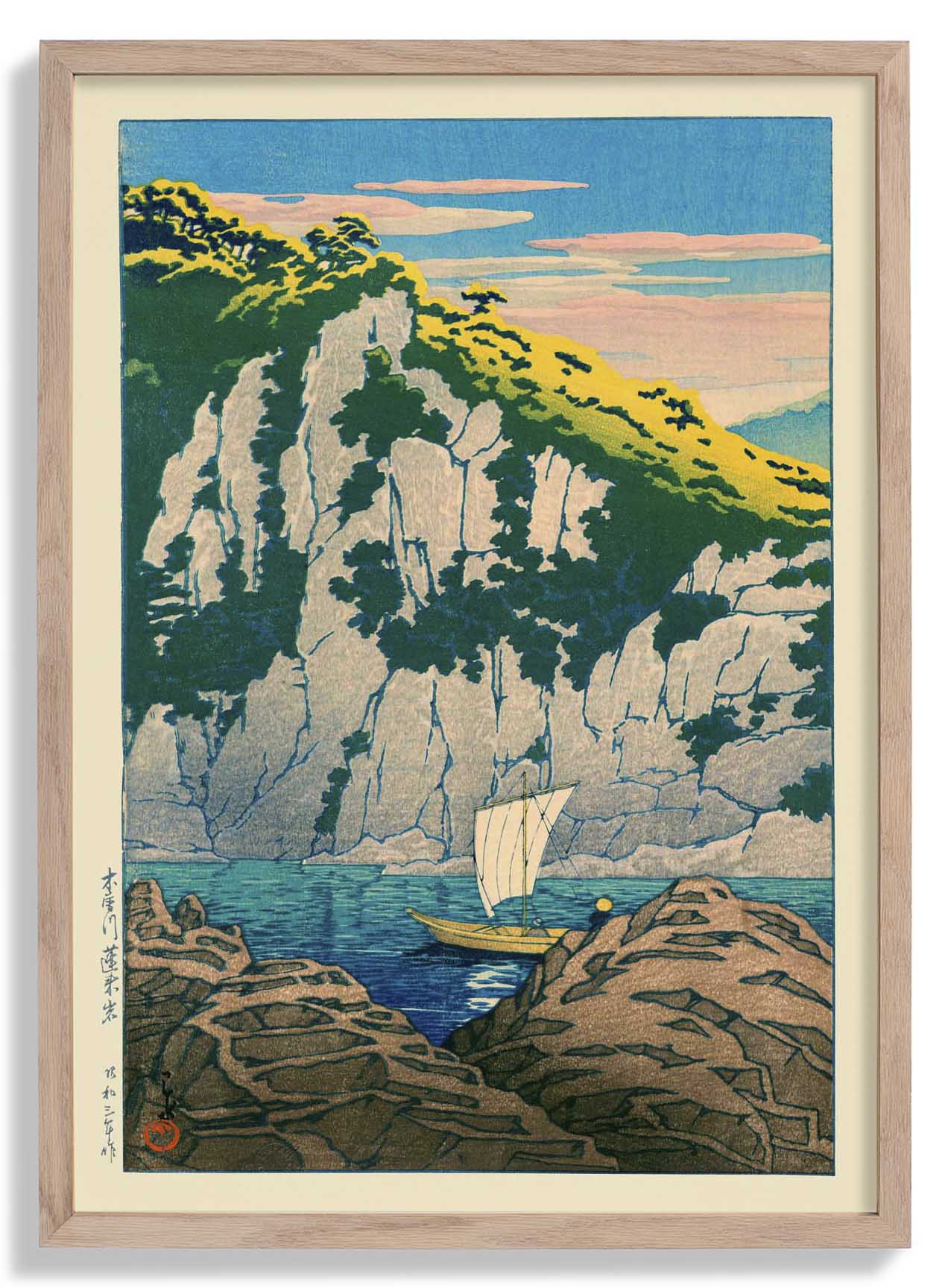Felsen am Kiso-Fluss von Hasui