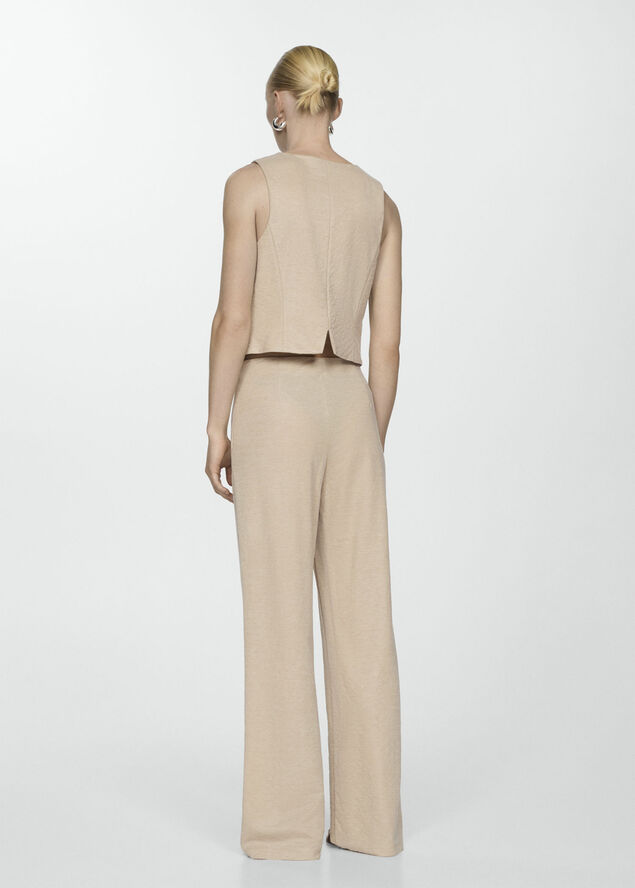 MANGO Gilet with buttons Light beige