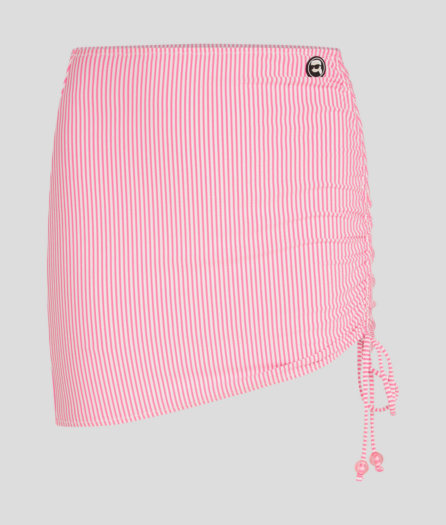 MINI PARÉO À RAYURES IKON - Rayure blanc-rose