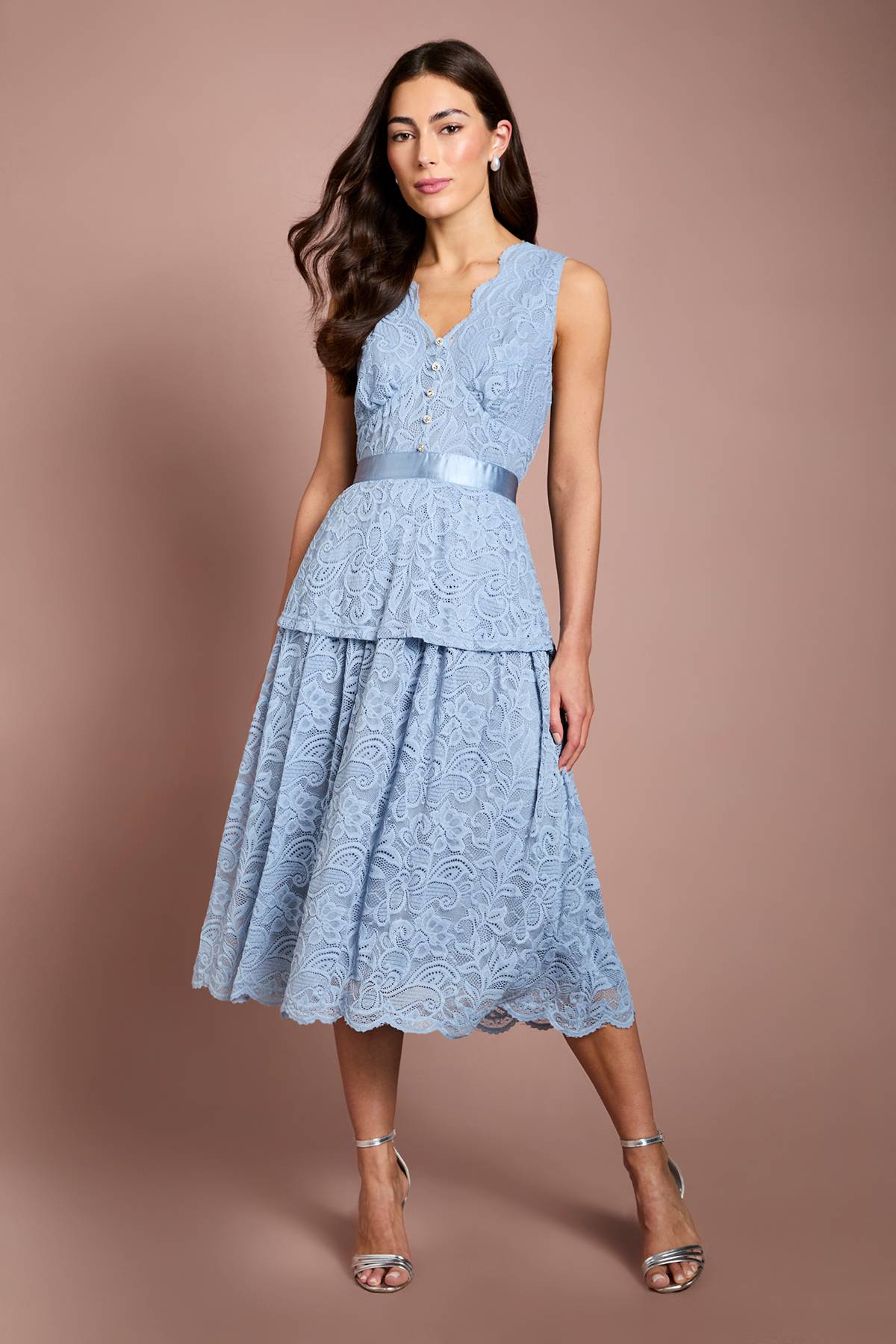 Coast Robe En Dentelle Avec Détail Péplum