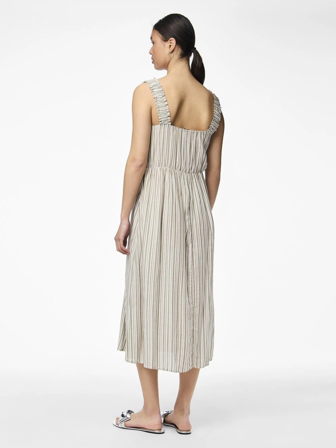 Pieces Pcalvina Sl Midi Dress 4472388 laurel oak cloud dancer