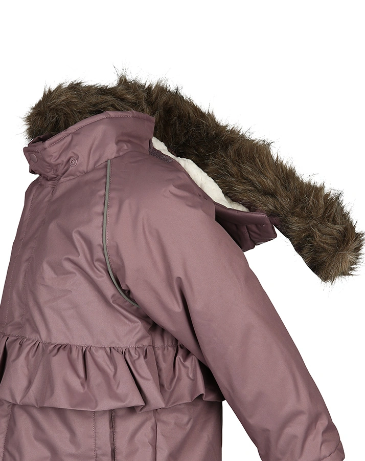 Winterjacke NMFMAELA mit Kunstfellbesatz in lavendel